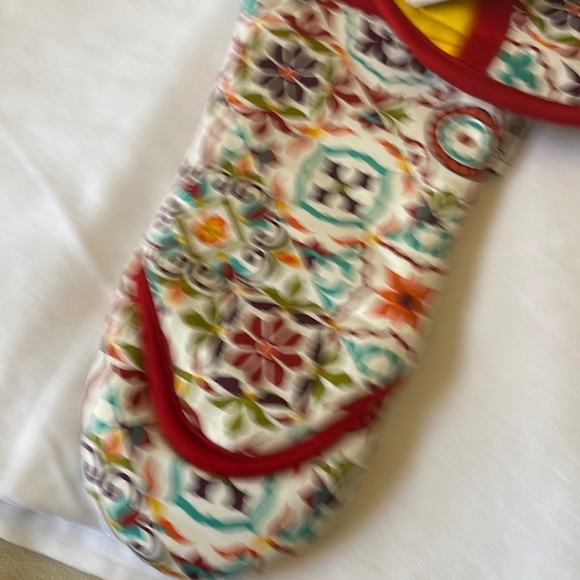 NWT Fiesta Puppet Mitt Pot Holder Oven Mitt Set Floral Print hot cold cotton - Picture 4 of 10